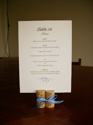 Our menu cards The twocolumbines motif was designed by our invitations