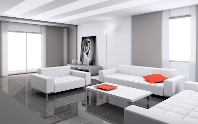 Contemporary White Living Room Design Ideas