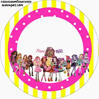 Toppers o etiquetas de Ever After High Amarillo y Rosa para imprimir gratis.