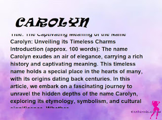 meaning of the name "CAROLYN"