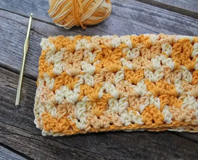 double v stitch dishcloth pattern