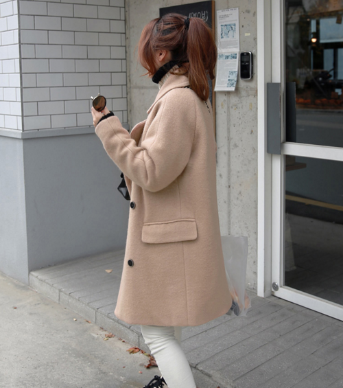 Textured Convertible Collar Coat