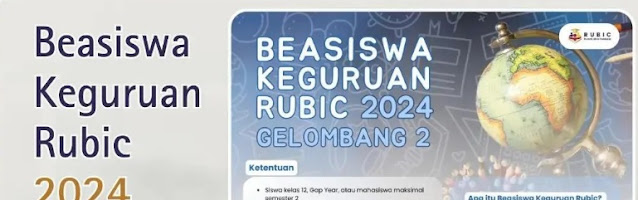 Pendaftaran Beasiswa Keguruan Rubic BKR Gekombang 2 Tahun 2024