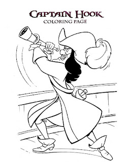 captain hook coloring pages,disney coloring pages