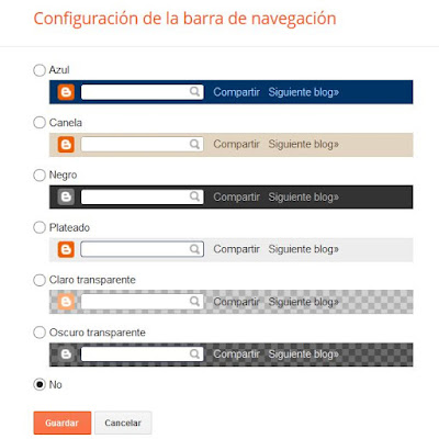 Deshabilitar la barra de navegación en Blogger