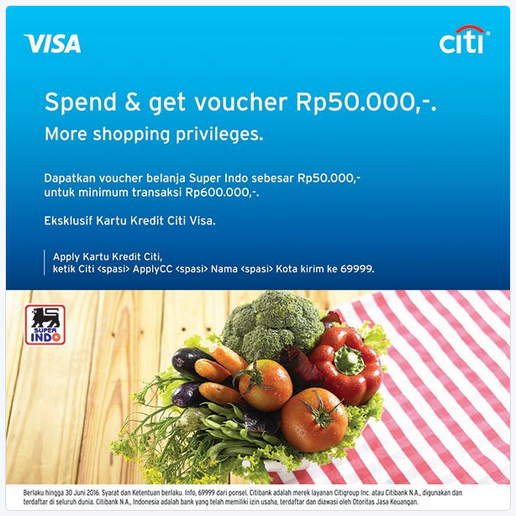 Promo Superindo ; Voucher Rp 50,000 dengan Kartu Kredit Visa