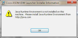 Cisco ASDM-IDM not able to be installed because of Java Runtime Environment is not installed