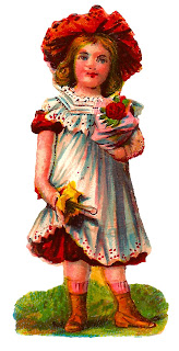 girl victorian dress fashion bonnet digital clipart download free image