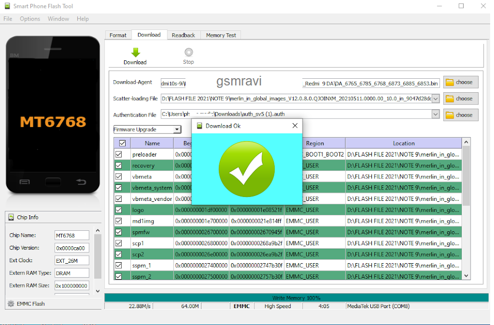 [XIAOMI] Redmi Note 9 DA+Auth File Download (merlin) MTK WORKING 100%