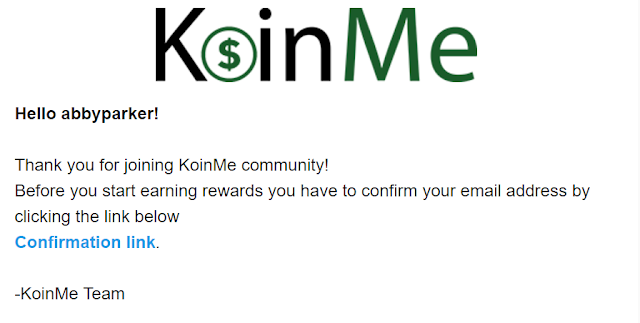 KoinMe Confirm Email