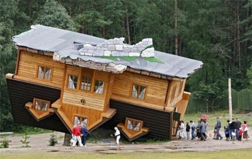 The upside-down house in