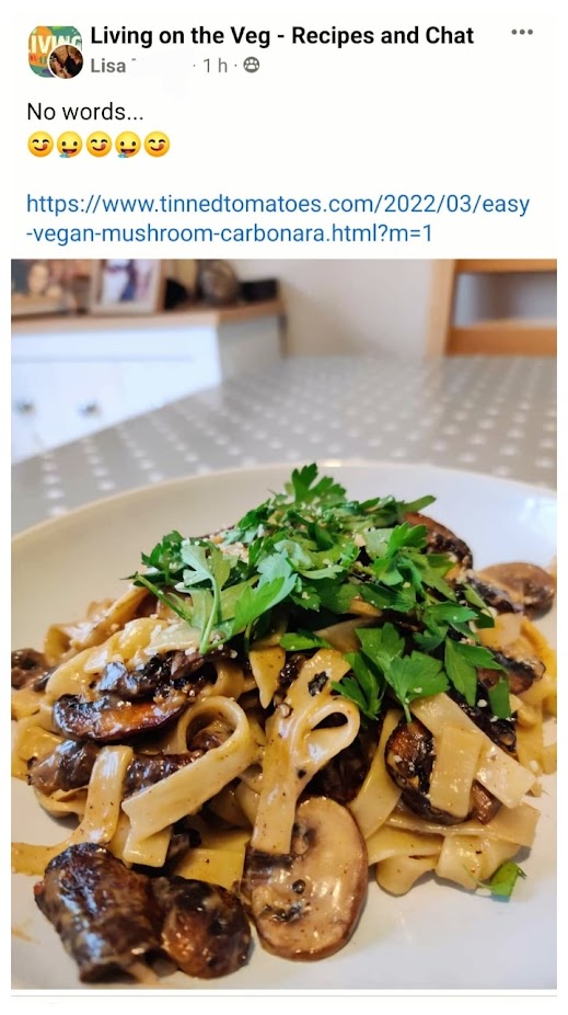 Reader's photo of Vegan Mushroom Carbonara #2