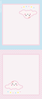 Rain of Blessings in Pink and Light Blue Free Printable Invitations, Labels or Cards.