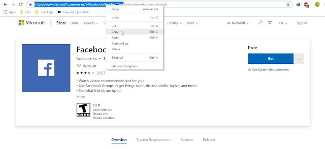 Link Url aplikasi Micorosft Store Web