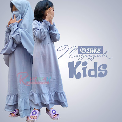 Gamis Anak Syari Maziyyah Kids Abu Muda