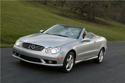 Front view of silver Mercedes Benz CLK350 color
