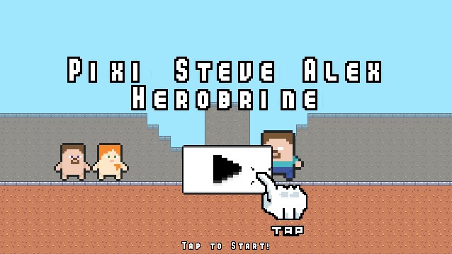 Play Pixi Steve Alex Herobrine game on 2playergamesonline