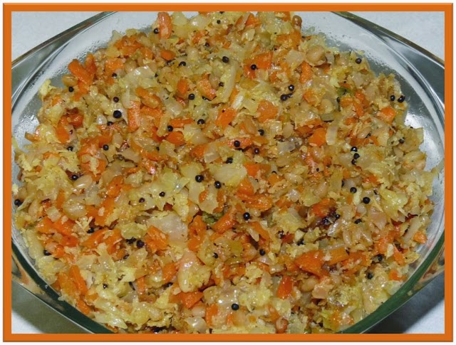 Cabbage carrot thoran