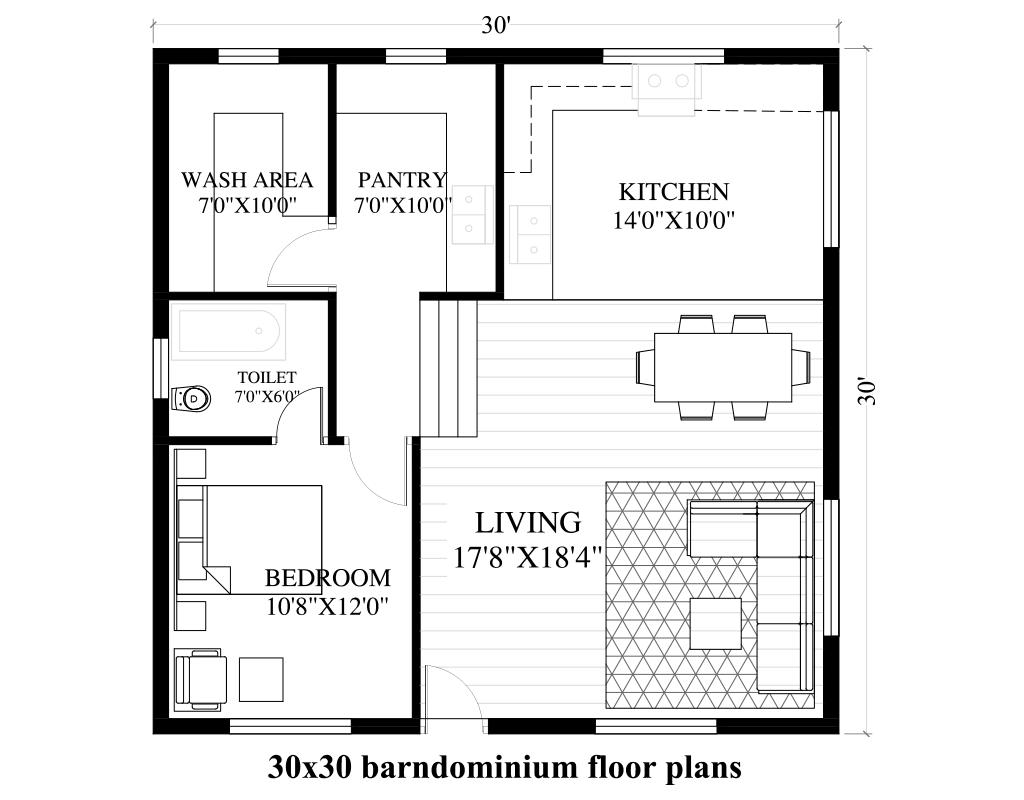 30x30 barndominium plans