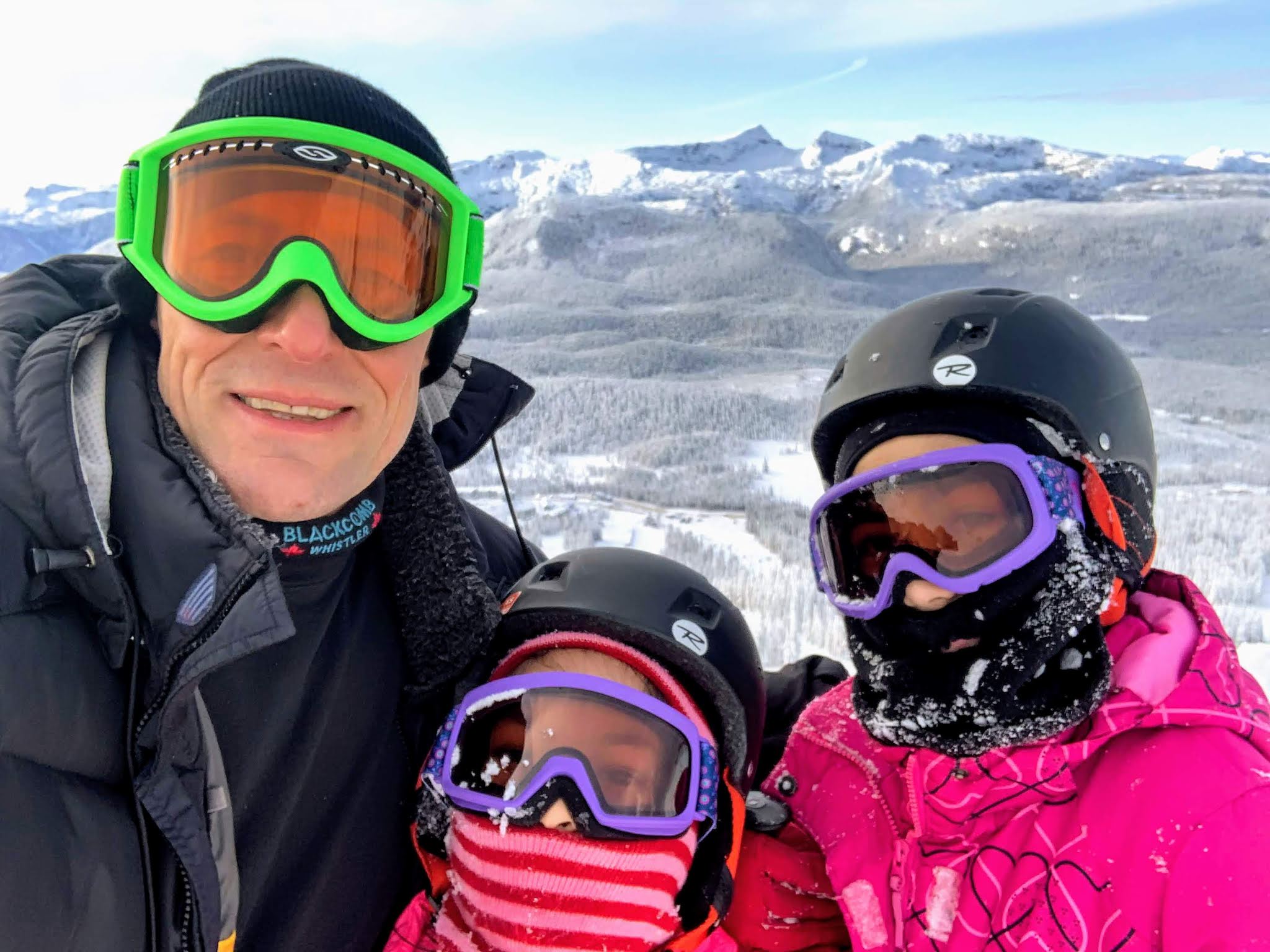 My husband and our two daughters went Skiing.