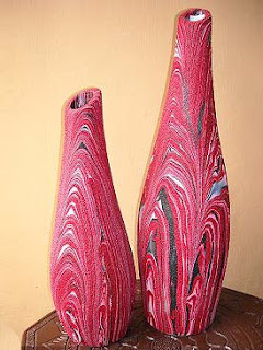 Antique flower vase decorative sand color_002