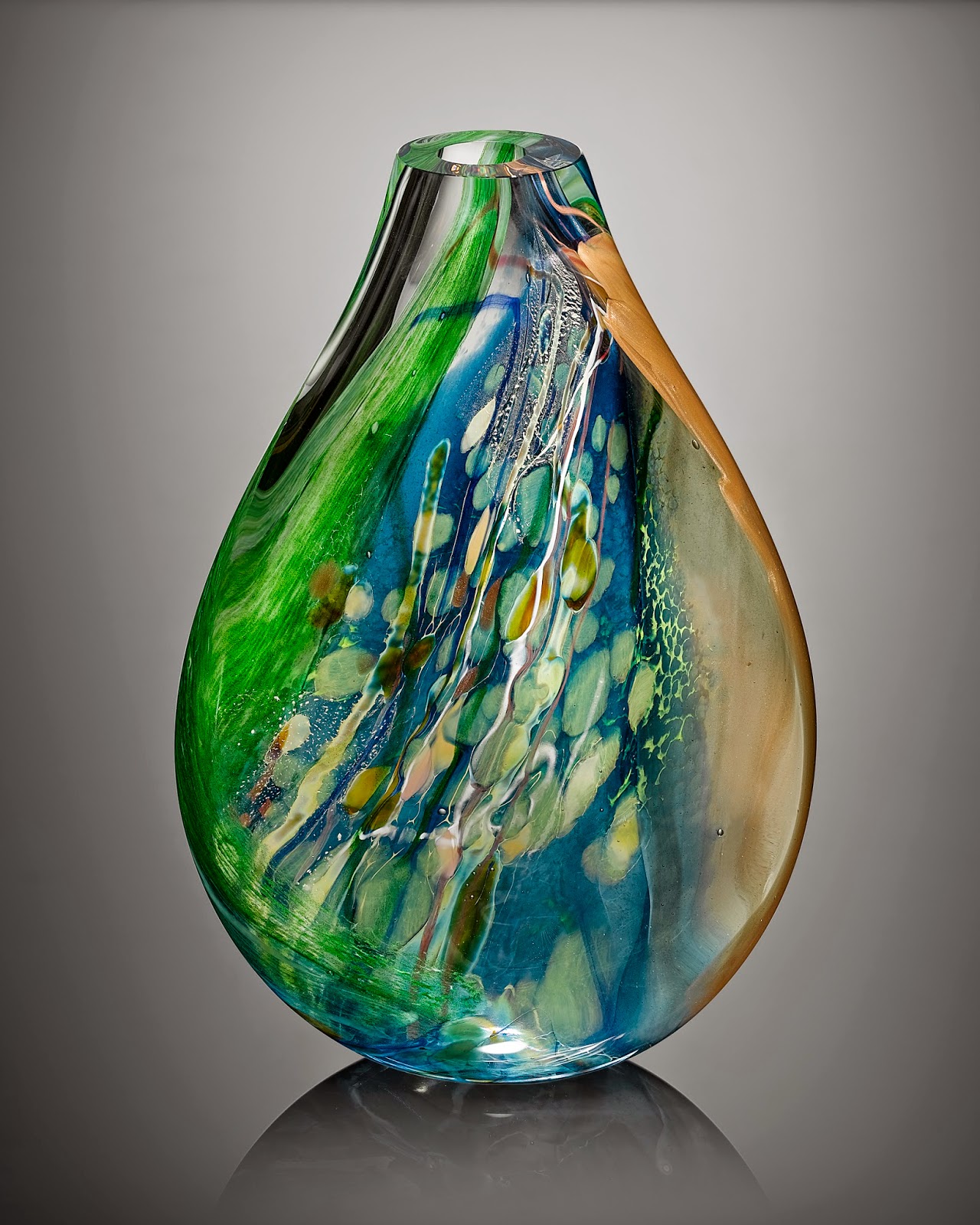 One of a kind contemporary sculptural art glass made in Vermont @Solinglass