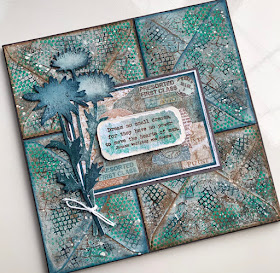 Envelope Art featuring PaperArtsy stamps and paints - with Tim Holtz Large Stems Bigz die.