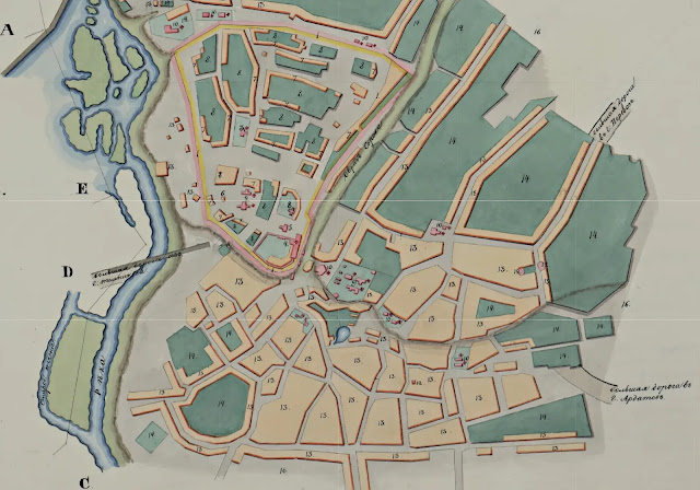 Старая карта города Арзамас