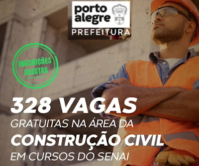 Prefeitura de Porto Alegre e Senai oferecem 328 vagas em Cursos na Construção Civil