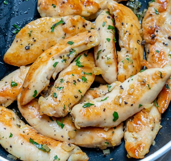 Honey Garlic Butter Chicken Tenders for Clean Eating Meal Prep! #heatlhy #dinner