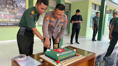 Polres Mesuji Berikan Surprise ke Kodim 0426/TB & Lanud Pangeran Bun Yamin Pada Momen HUT TNI Ke 78