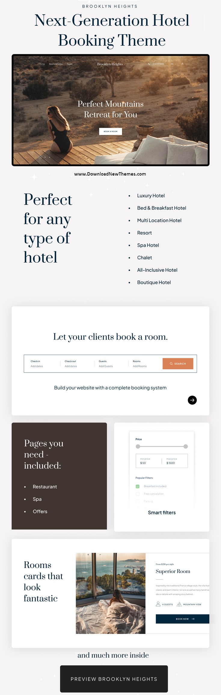 Brooklyn Heights - Hotel Booking WordPress Theme Review