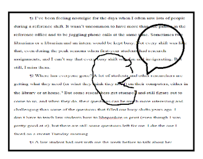 Word document with superimposed cartoon of talking face