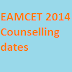 EAMCET 2014 Engineering And Medical Counselling dates Rank Wise