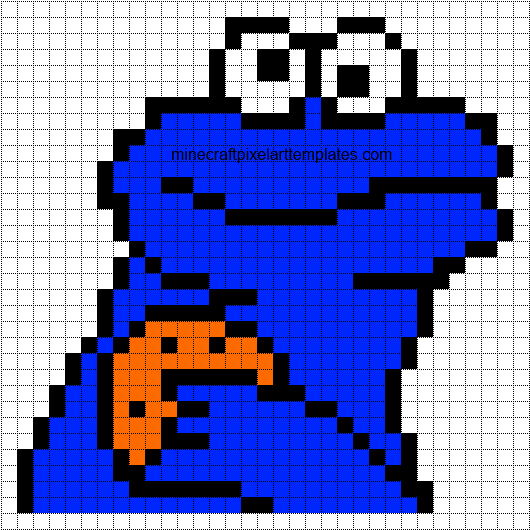 Best Minecraft Pixel Art Templates: Cookie Monster