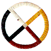 A porcupine-quill wrapped Medicine Circle of the Ojibweg Ojibwe Medicine Wheel