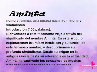 significado del nombre Aminta