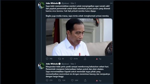 Habib Rizieq Dikejar soal Hasil Swab, Jokowi Pernah Tegaskan Pasien Punya Privasi