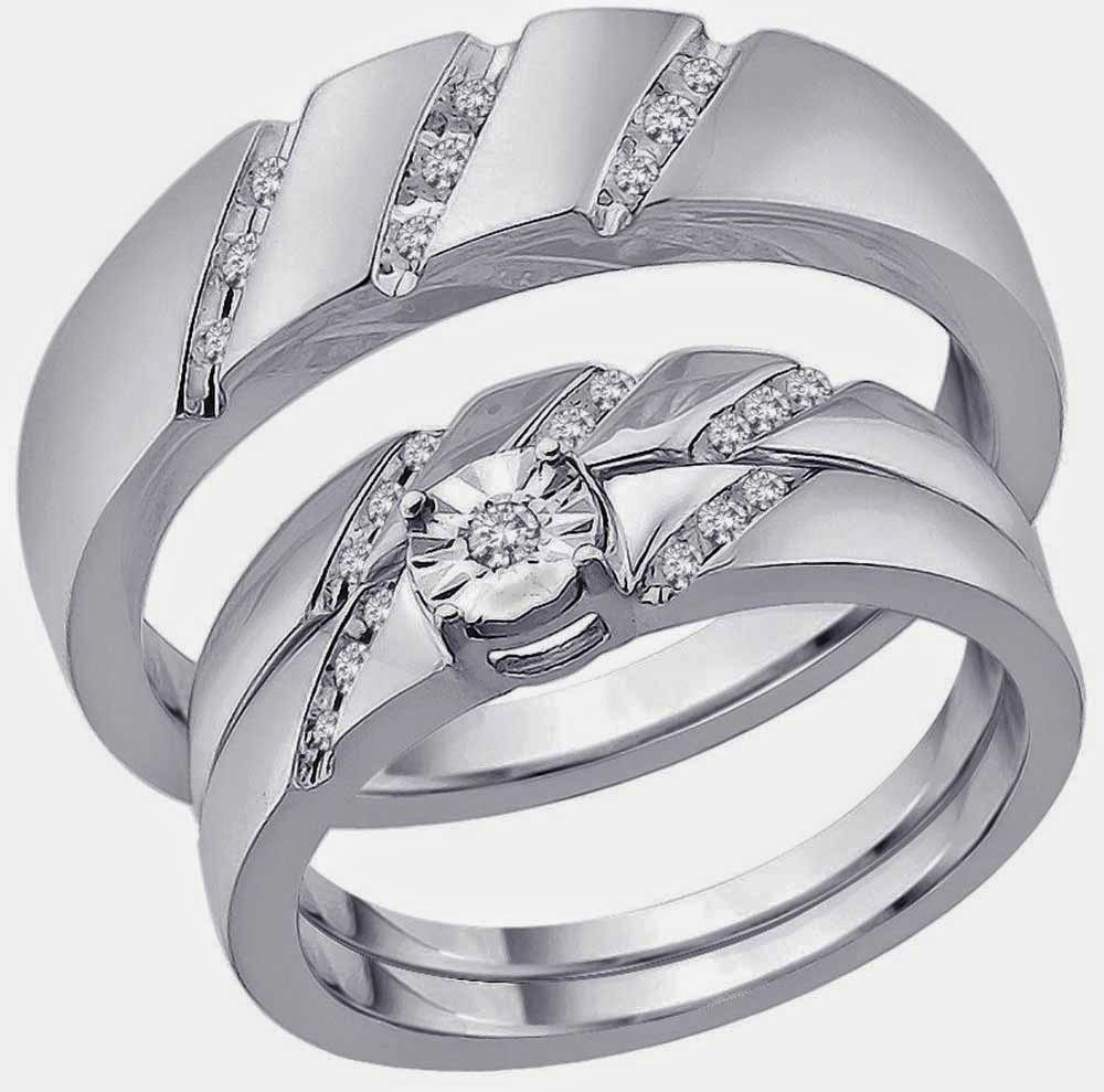 His and Hers Trio Wedding  Ring  Sets  Under  500  Dollars Images