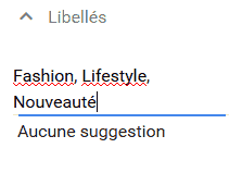 Plusieurs libellés Blogger