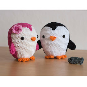 crocheted penguin