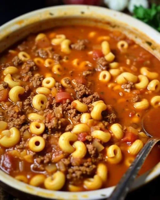 Beef Macaroni Soup Recipe