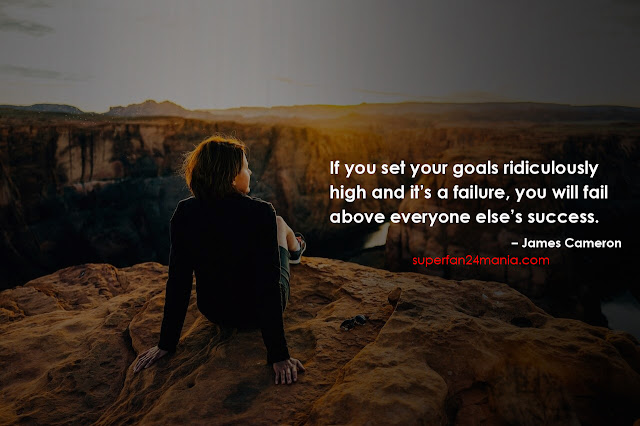 "If you set your goals ridiculously high and it’s a failure, you will fail above everyone else’s success."