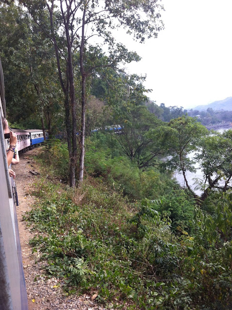 View from the train at the death railway, Kanchanaburi, Thailand 