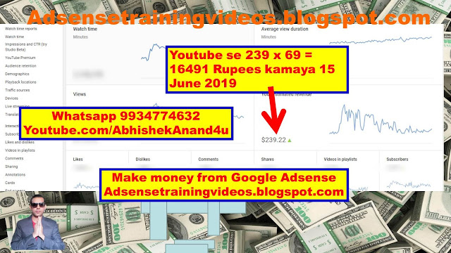 Youtube income proof of 16491 rupees Monthly 15 june 2019 | Google adsense payment proof of 16491 rupees monthly 15 june 2019 | Website se paise kaise kamaye | Google payment proof