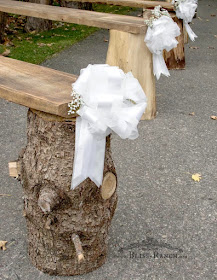 outdoor log wedding benches, Bliss-Ranch.com