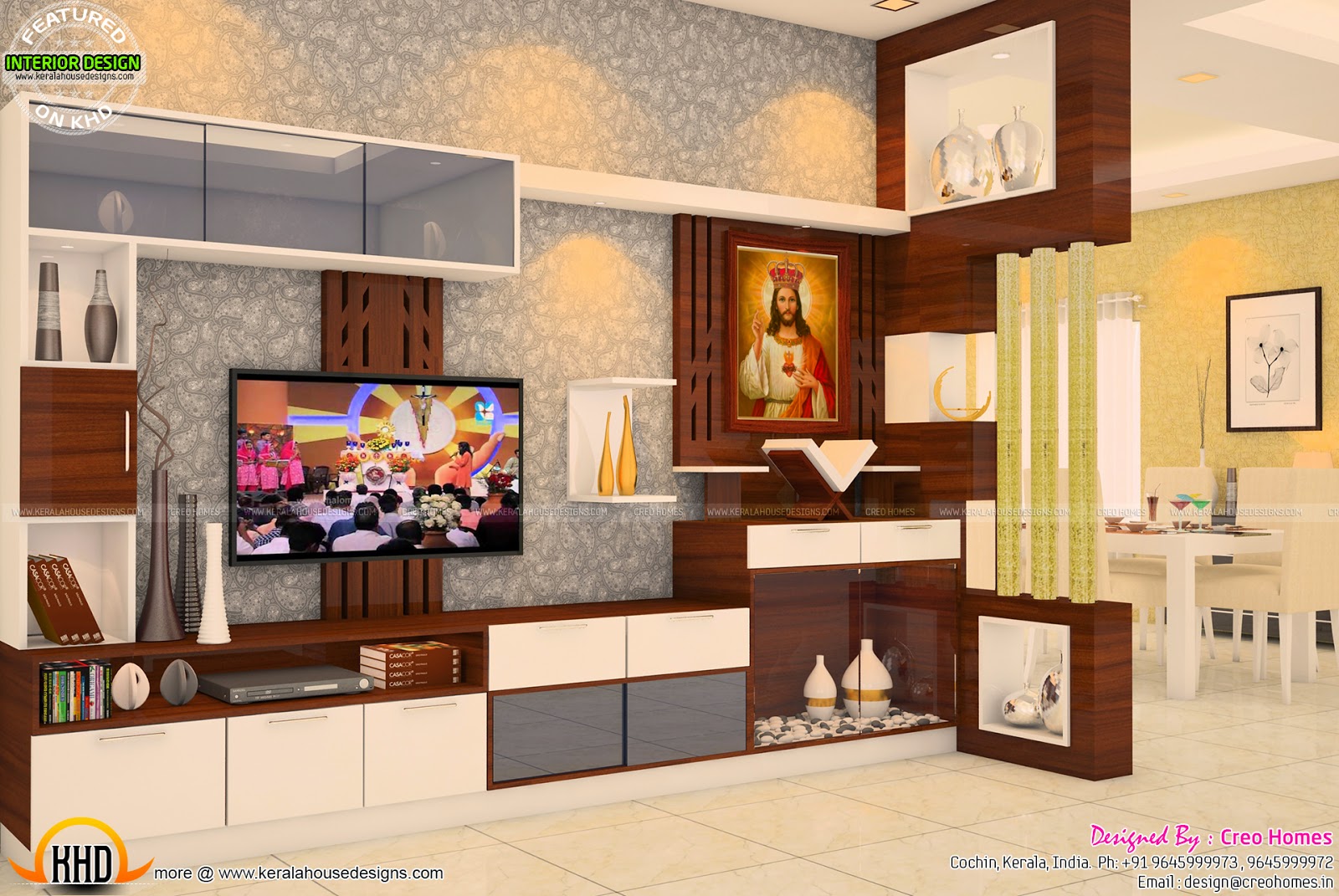 Living prayer kitchen interiors Kerala  home design and 