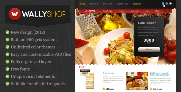 WallyShop for OpenCart PSD Template - Retail PSD Templates