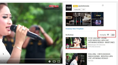 Cara mematikan autoplay di youtube