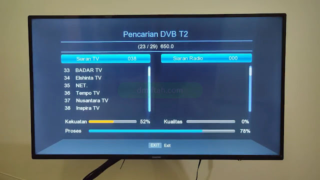 proses pencarian saluran tv digital set top box matrix hd